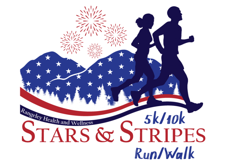 Stars and Stripes 5k run walk Rangeley Maine Health and Wellness